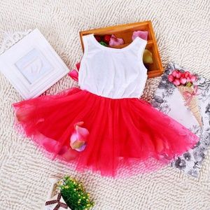 Beautiful Red Rose Petal Dress 2T